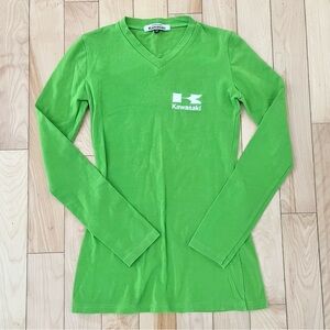 Kawasaki Genuine Green V-Neck Shirt – Canadian Made, Size Small